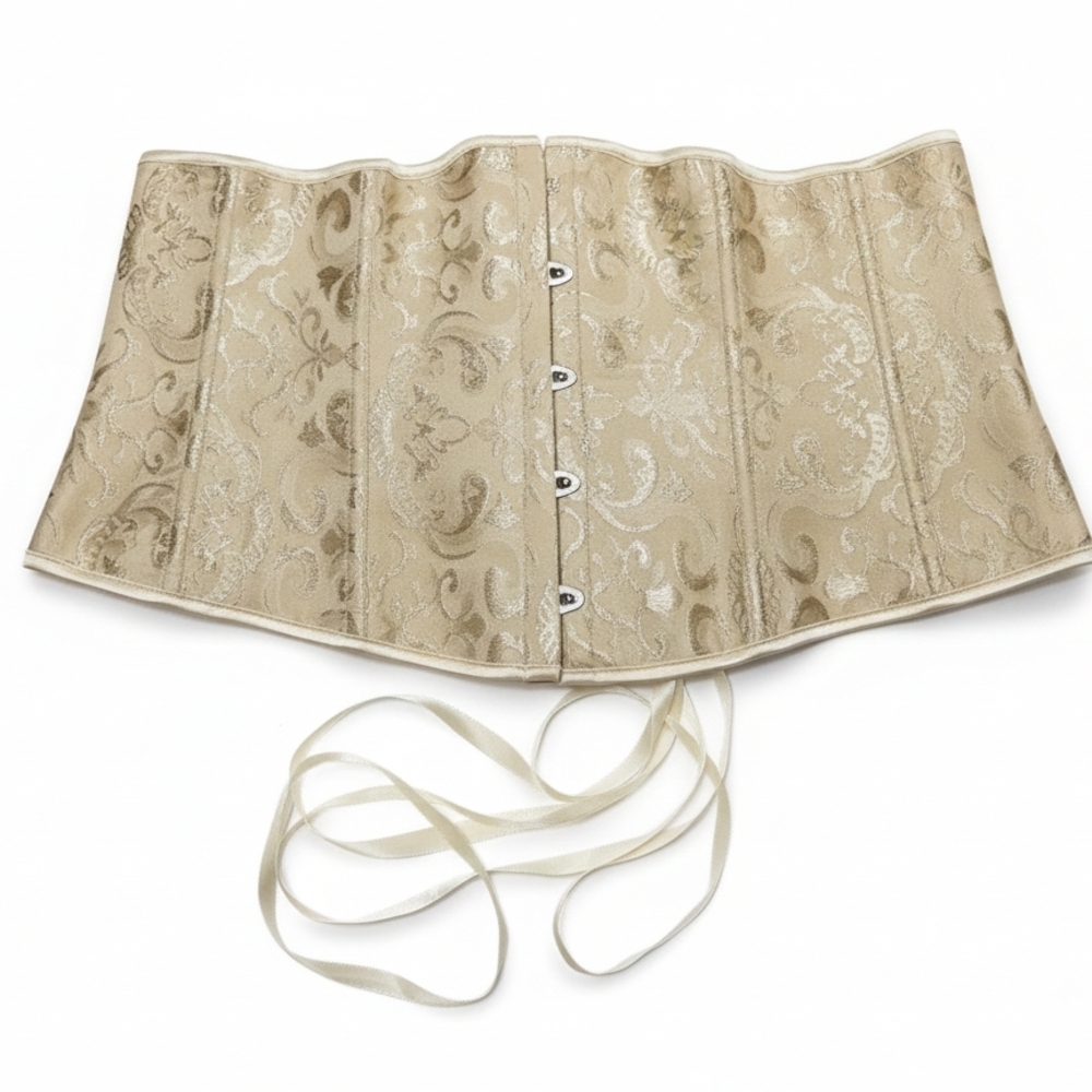 Elegant Beige Brocade Corset Belt